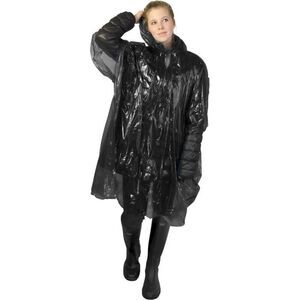 Unisex Adult Mayan Recycled Plastic Raincoat / Solid Black